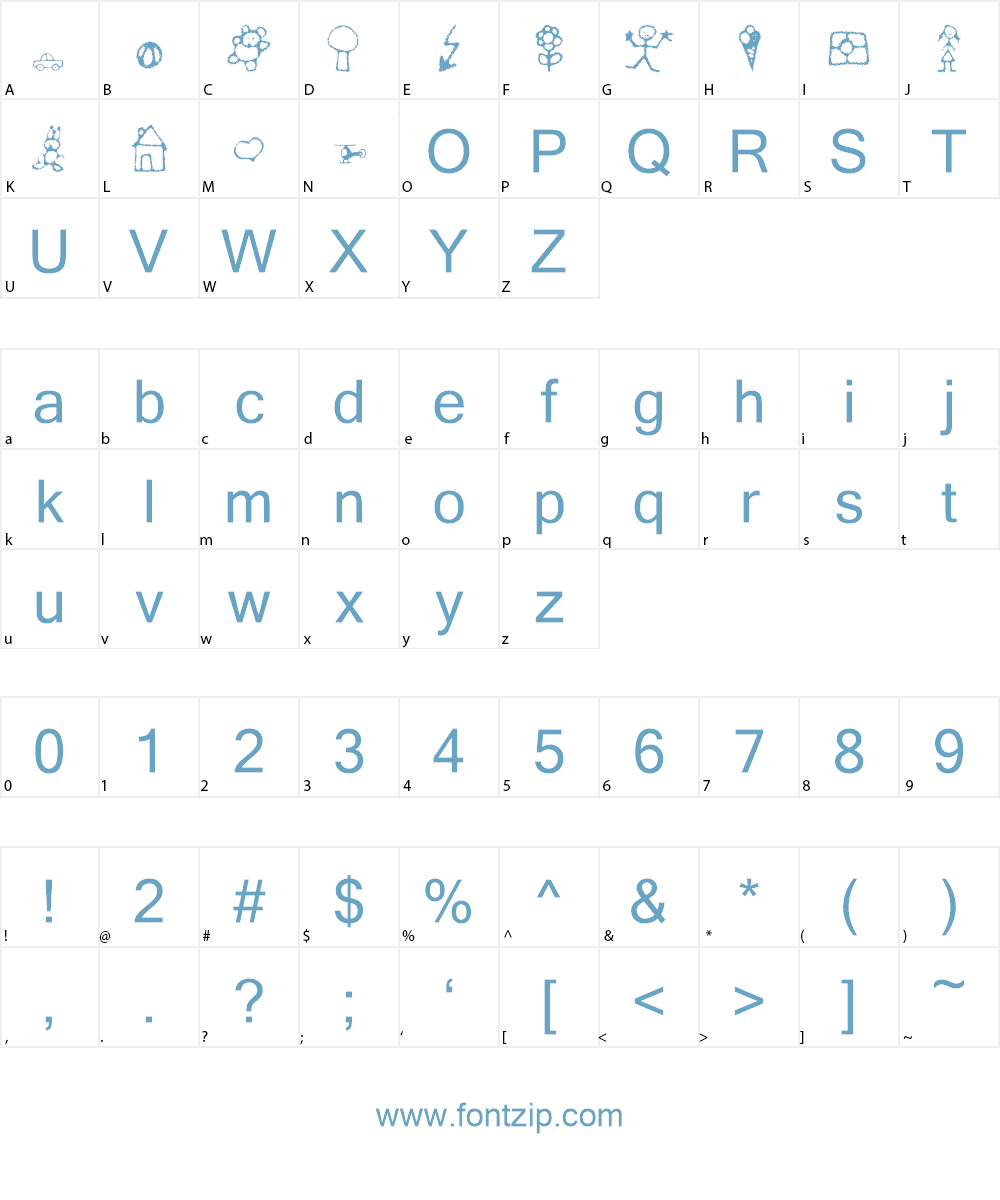 Crayon Kids 1 Font Character